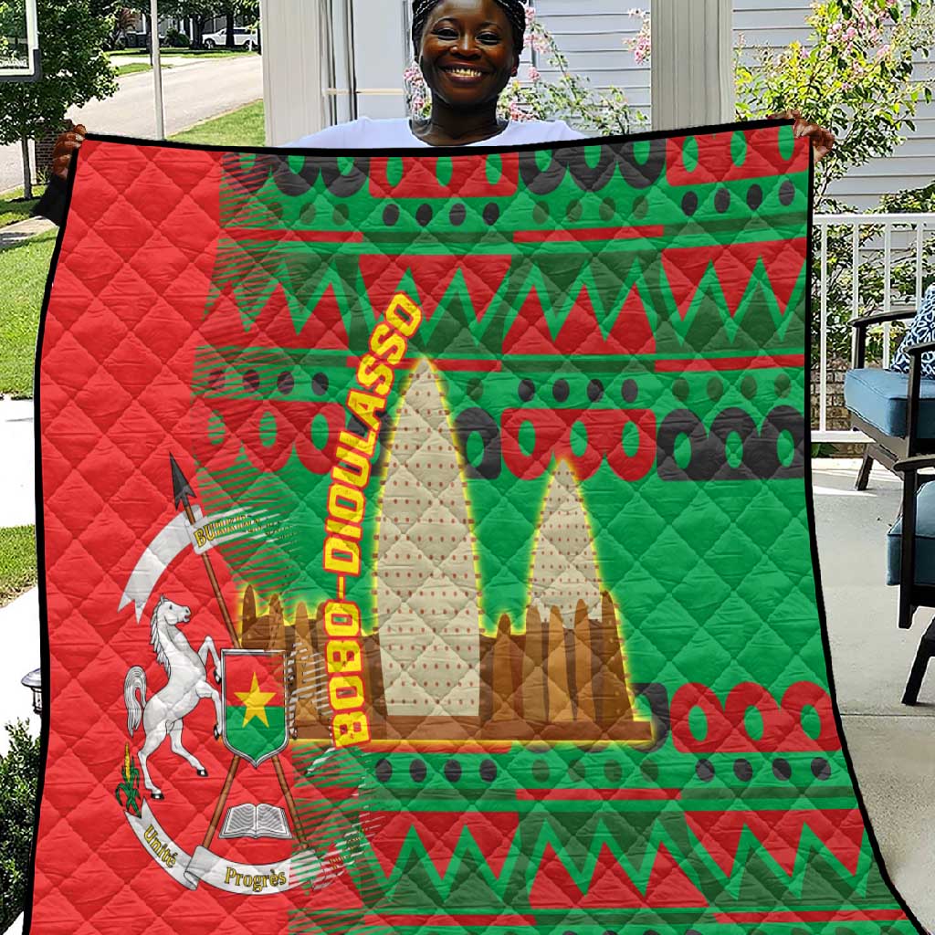 Burkina Faso Quilt Tribal Design and Bobo Dioulasso Landmark TS04