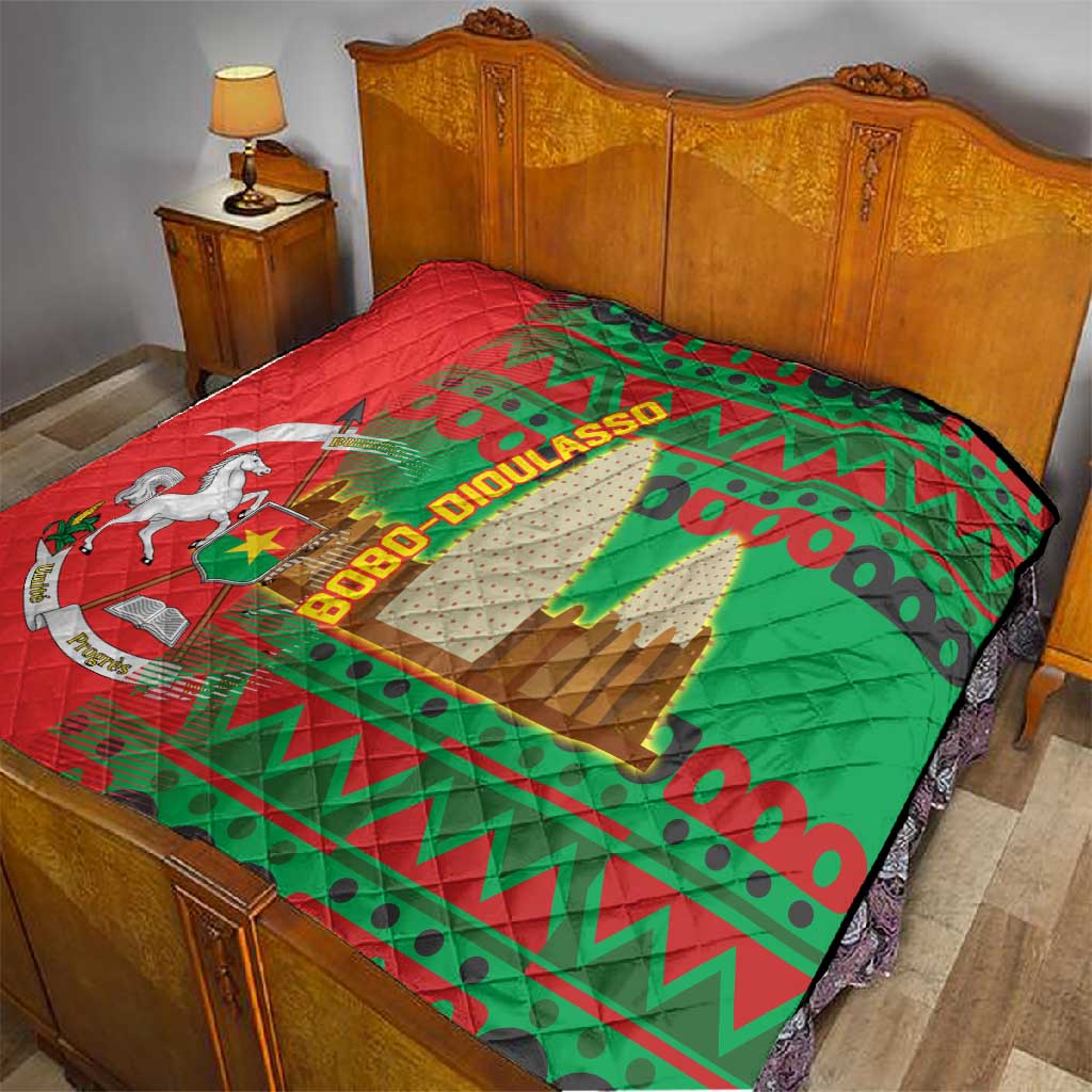 Burkina Faso Quilt Tribal Design and Bobo Dioulasso Landmark TS04