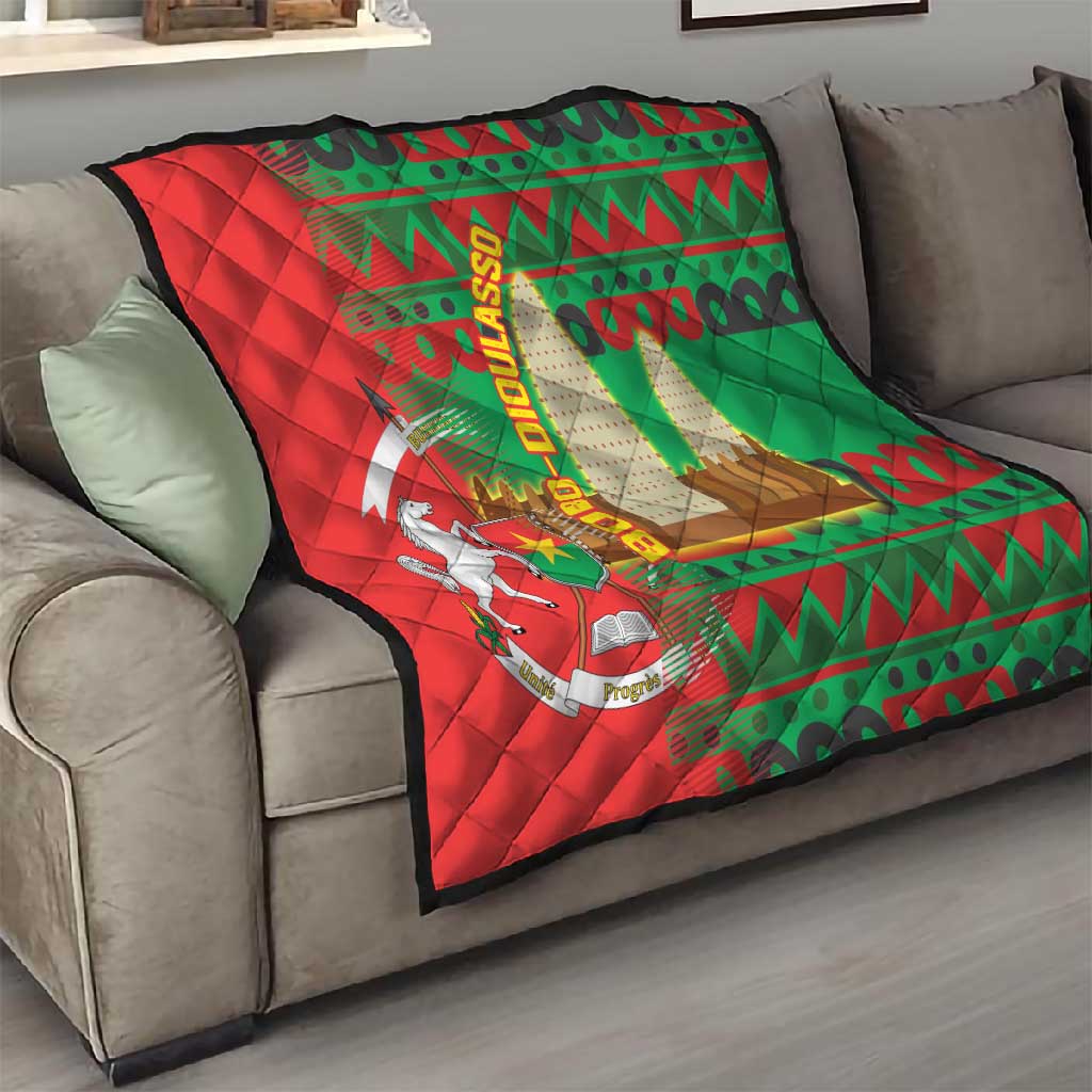 Burkina Faso Quilt Tribal Design and Bobo Dioulasso Landmark TS04