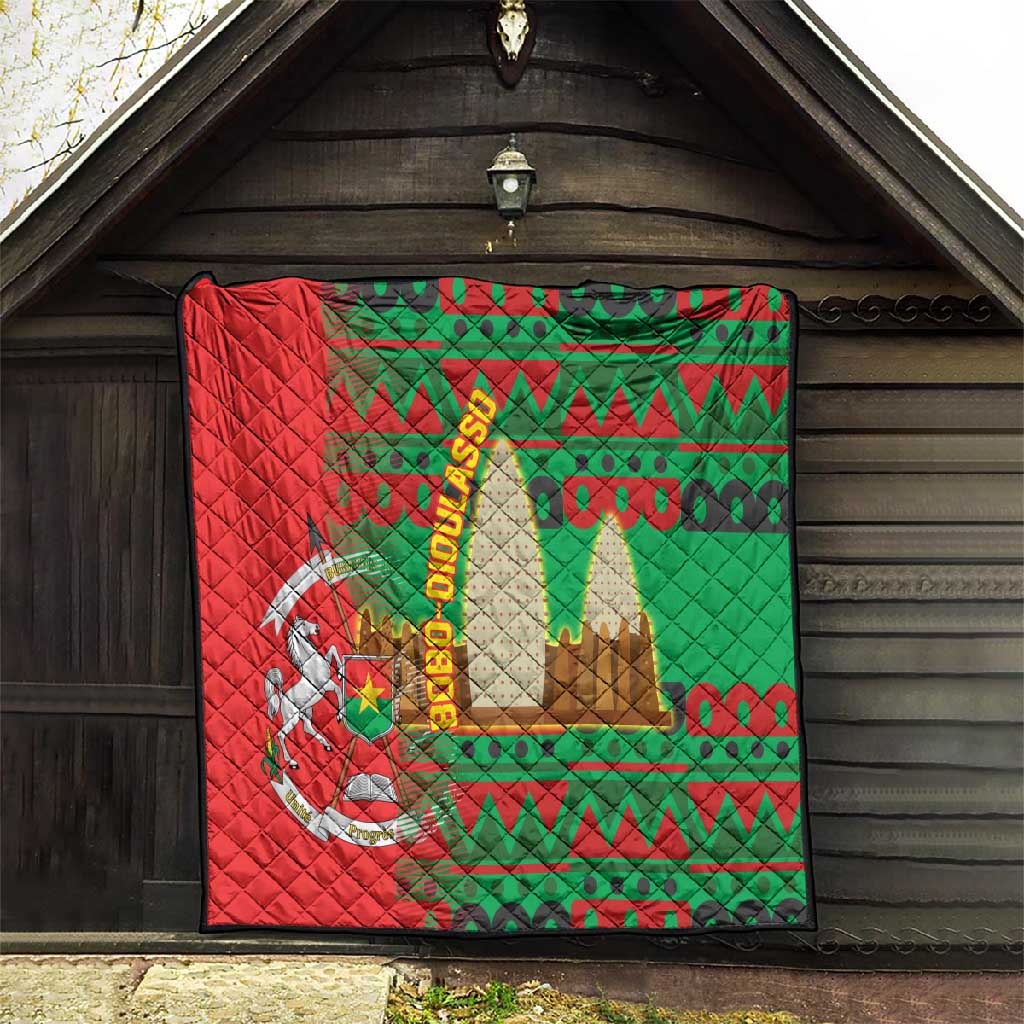 Burkina Faso Quilt Tribal Design and Bobo Dioulasso Landmark TS04