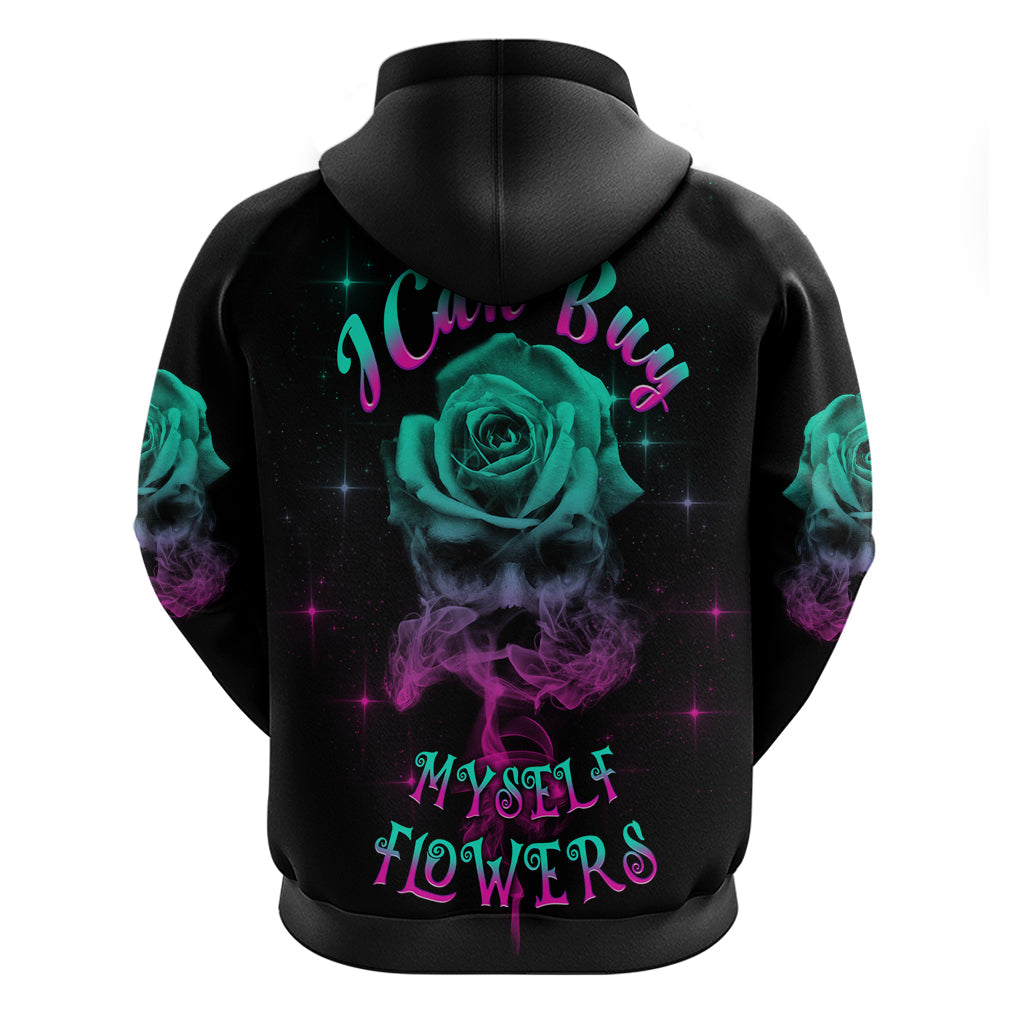I Can Buy Myself Flowers Smoke Rose Skull Hoodie TS04
