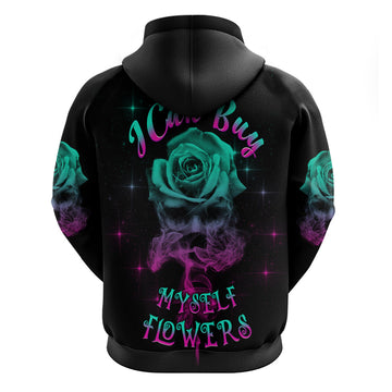 I Can Buy Myself Flowers Smoke Rose Skull Hoodie TS04