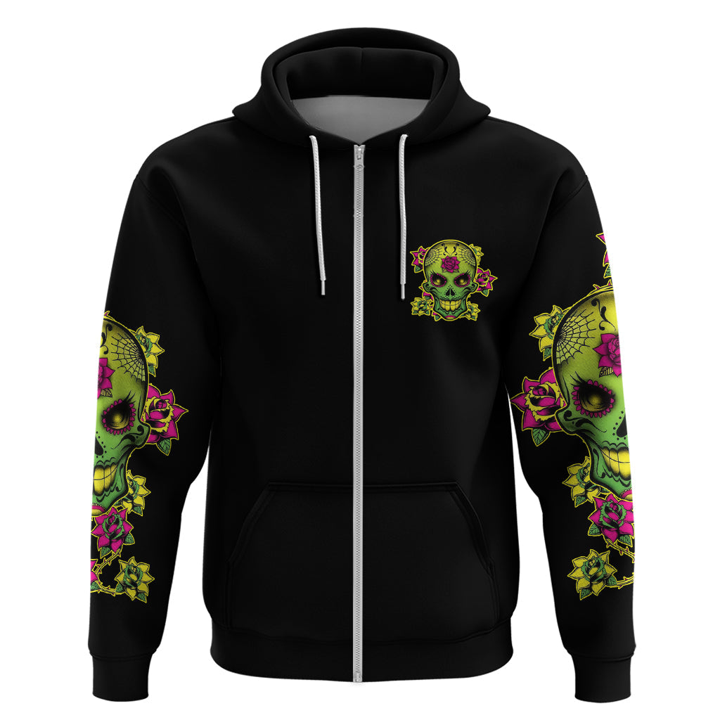 Warning This Tattooed Girl Flower Sugar Skull Hoodie TS04