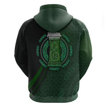 Beer Cup Pattern And Celtic Circle Green Hoodie TS04