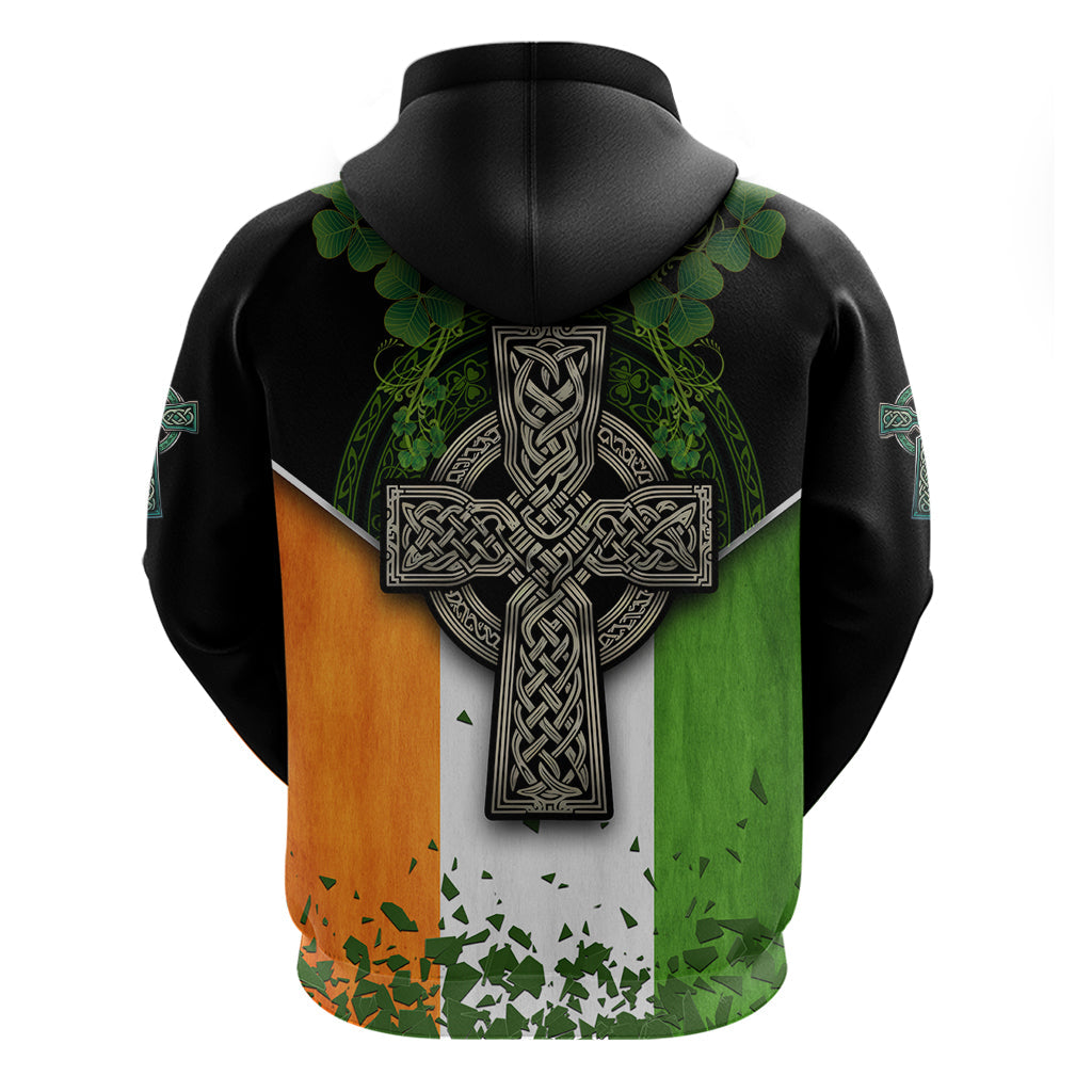 Irish Cross Mix With Shamrock Floral And Flag Hoodie TS04