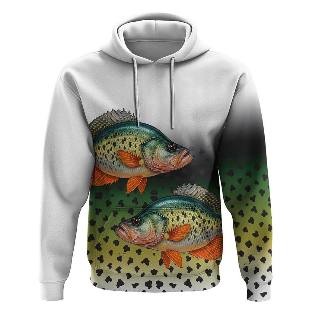 Colorful Crappie Fishing Green Scales Hoodie Gradient Camo Pattern and Custom Name Fishing TS04