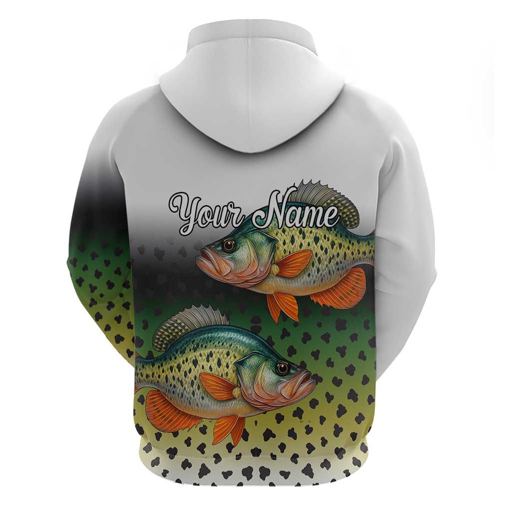 Colorful Crappie Fishing Green Scales Hoodie Gradient Camo Pattern and Custom Name Fishing TS04