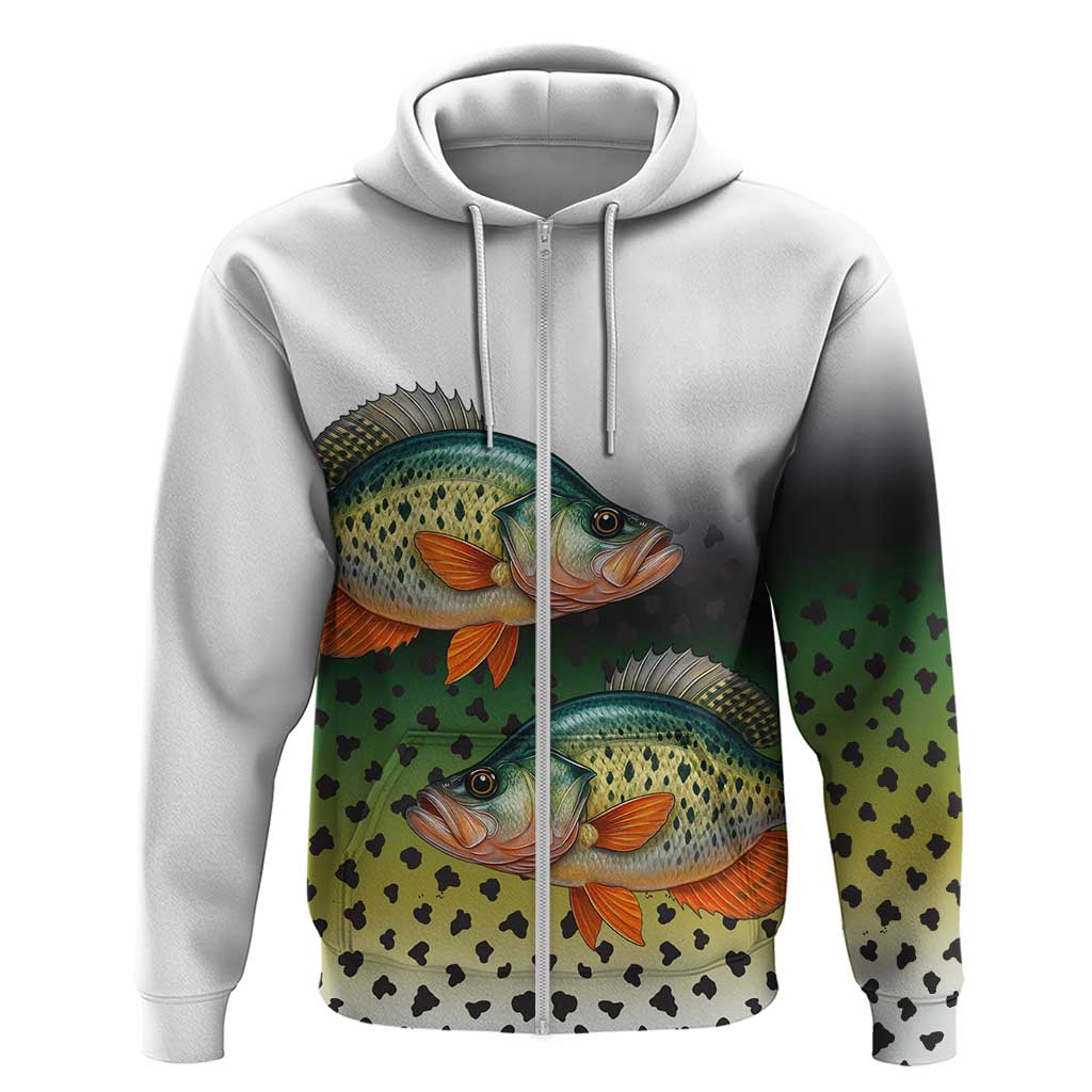 Colorful Crappie Fishing Green Scales Hoodie Gradient Camo Pattern and Custom Name Fishing TS04