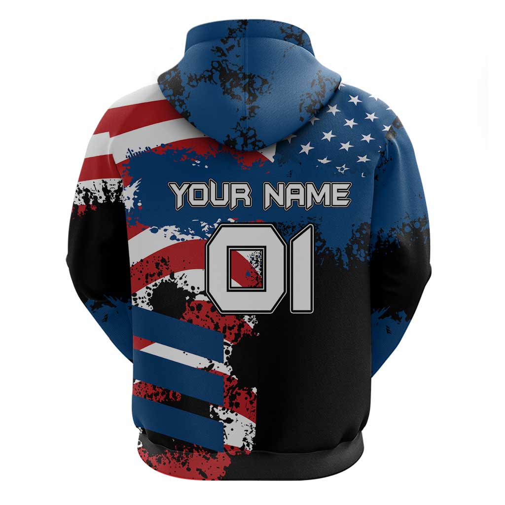 BMX Life Graphic Hoodie with American Flag and Custom Rider Number Design TS04