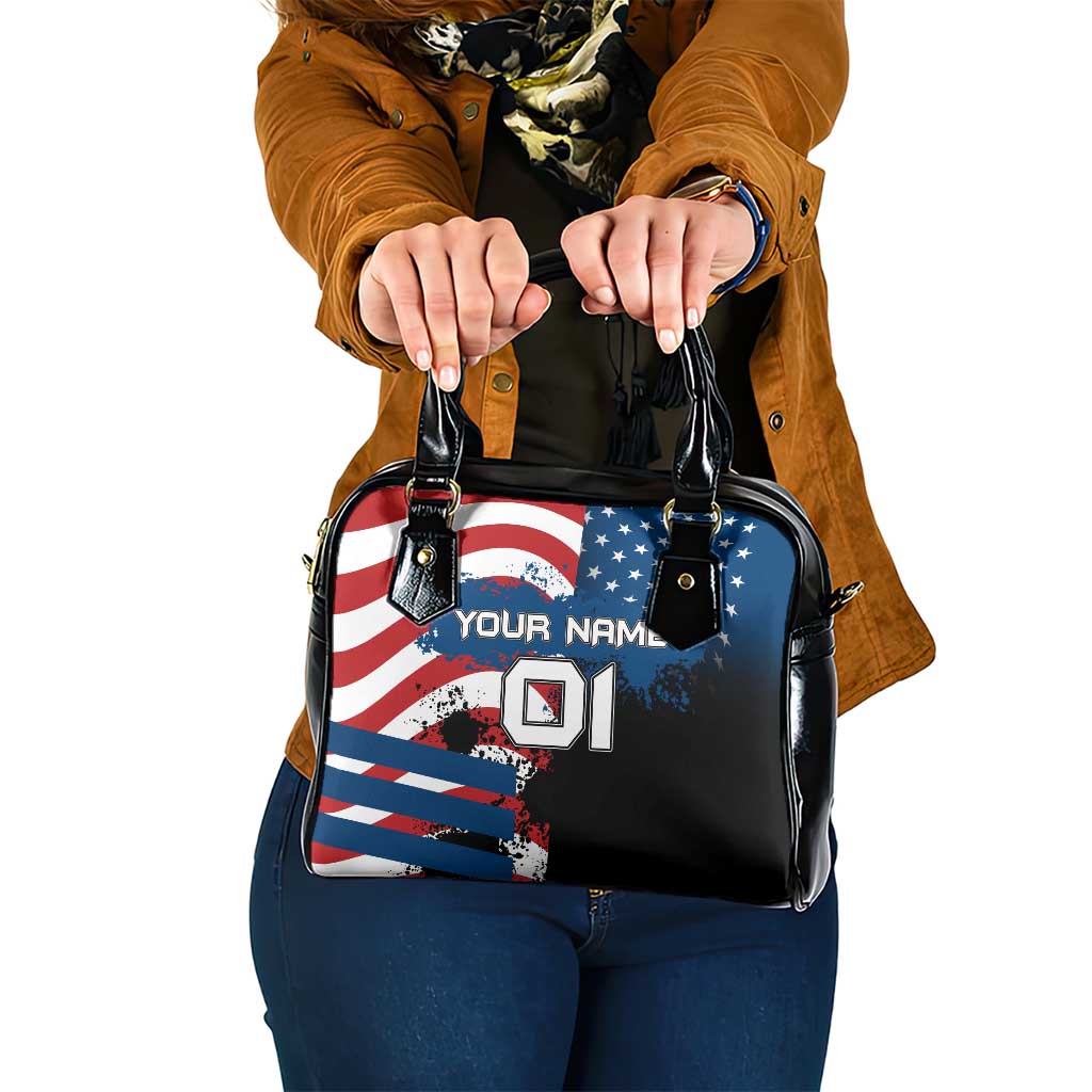 BMX Life Graphic Shoulder Handbag with American Flag and Custom Rider Number Design TS04