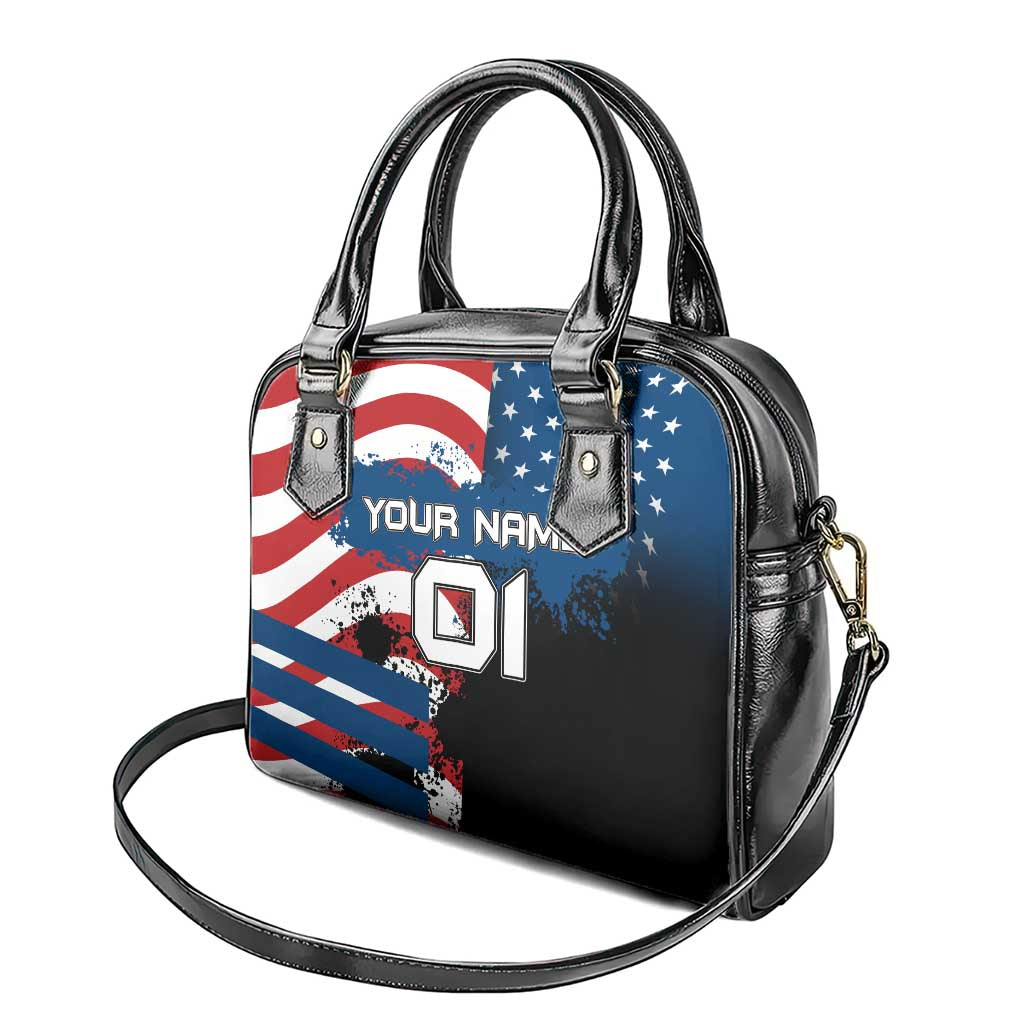 BMX Life Graphic Shoulder Handbag with American Flag and Custom Rider Number Design TS04