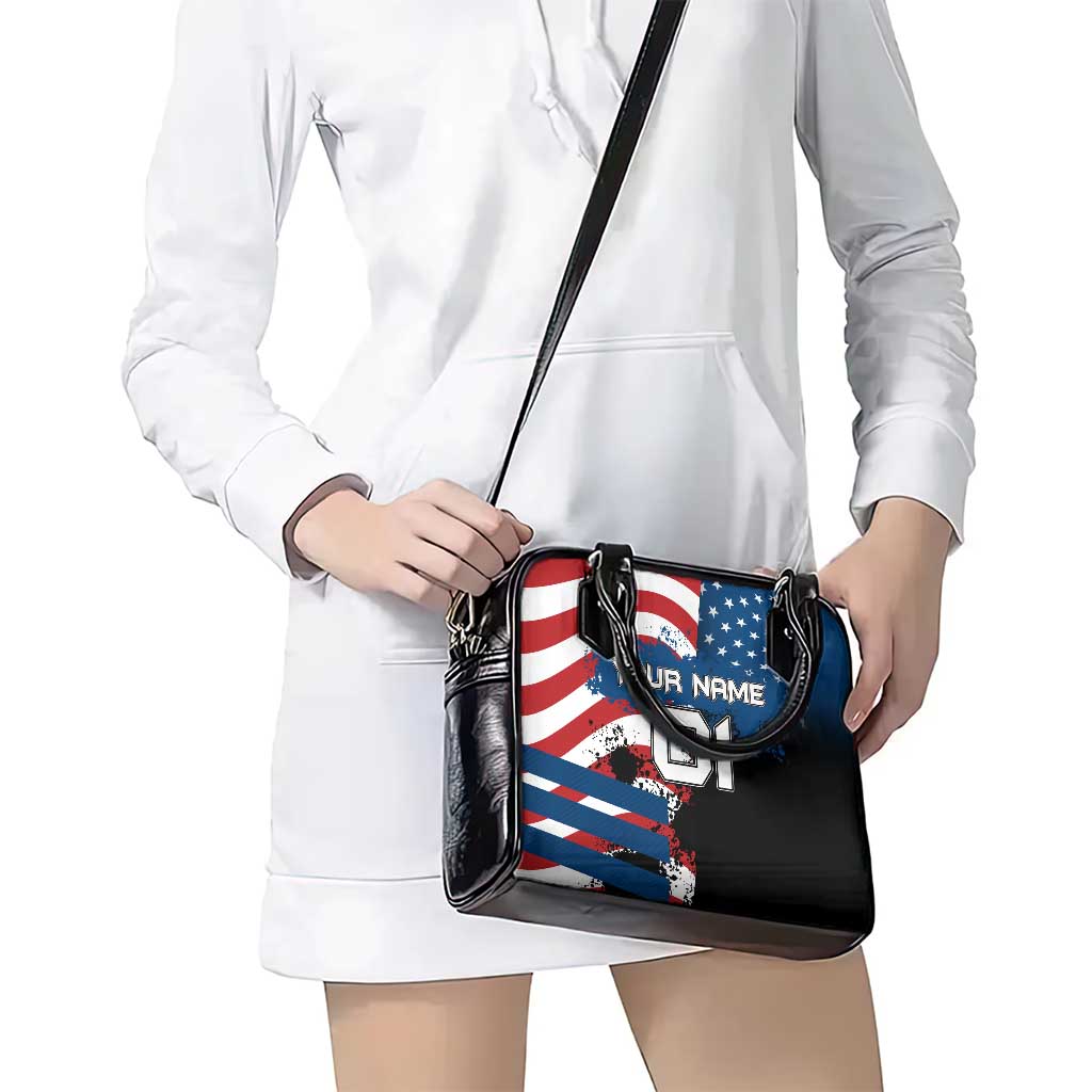 BMX Life Graphic Shoulder Handbag with American Flag and Custom Rider Number Design TS04