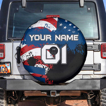 BMX Life Graphic Spare Tire Cover with American Flag and Custom Rider Number Design TS04