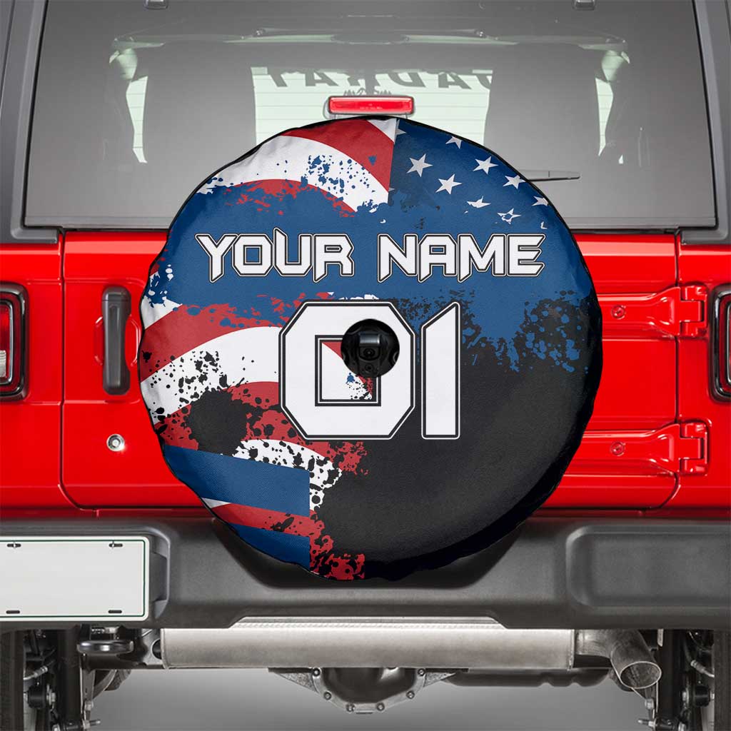 BMX Life Graphic Spare Tire Cover with American Flag and Custom Rider Number Design TS04