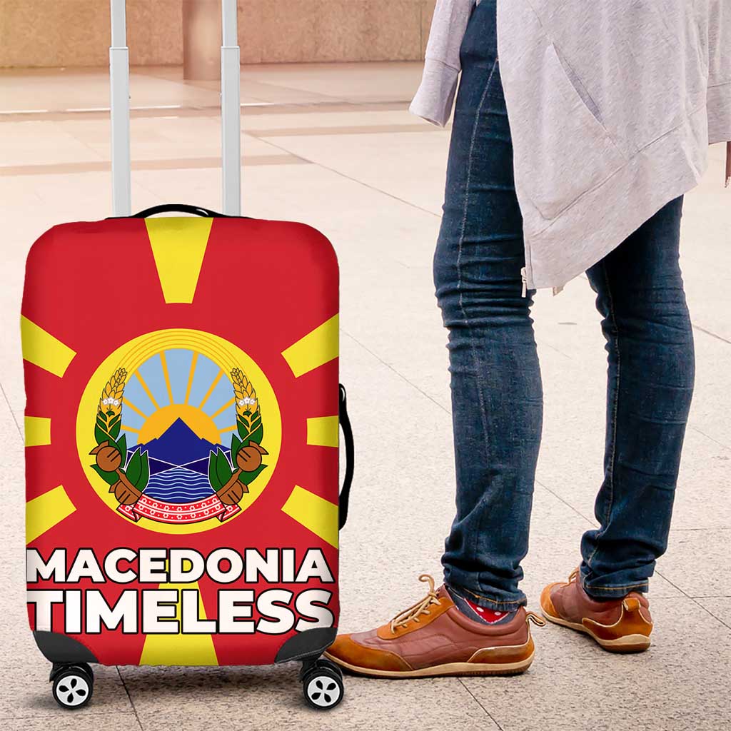 Macedonia Luggage Cover with National Emblem and Sunburst Flag Design TS04
