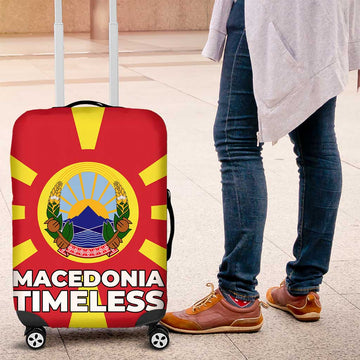 Macedonia Luggage Cover with National Emblem and Sunburst Flag Design TS04