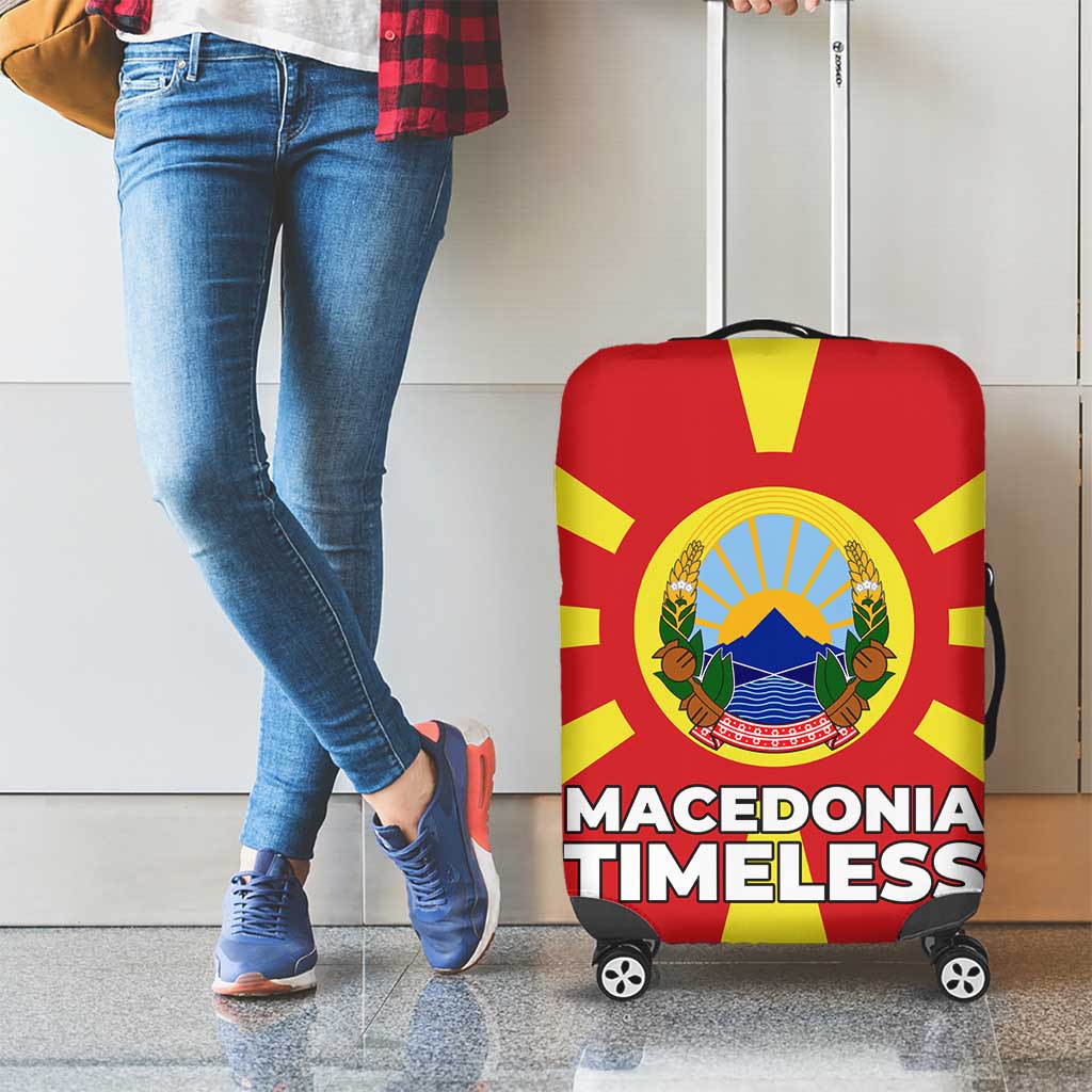 Macedonia Luggage Cover with National Emblem and Sunburst Flag Design TS04