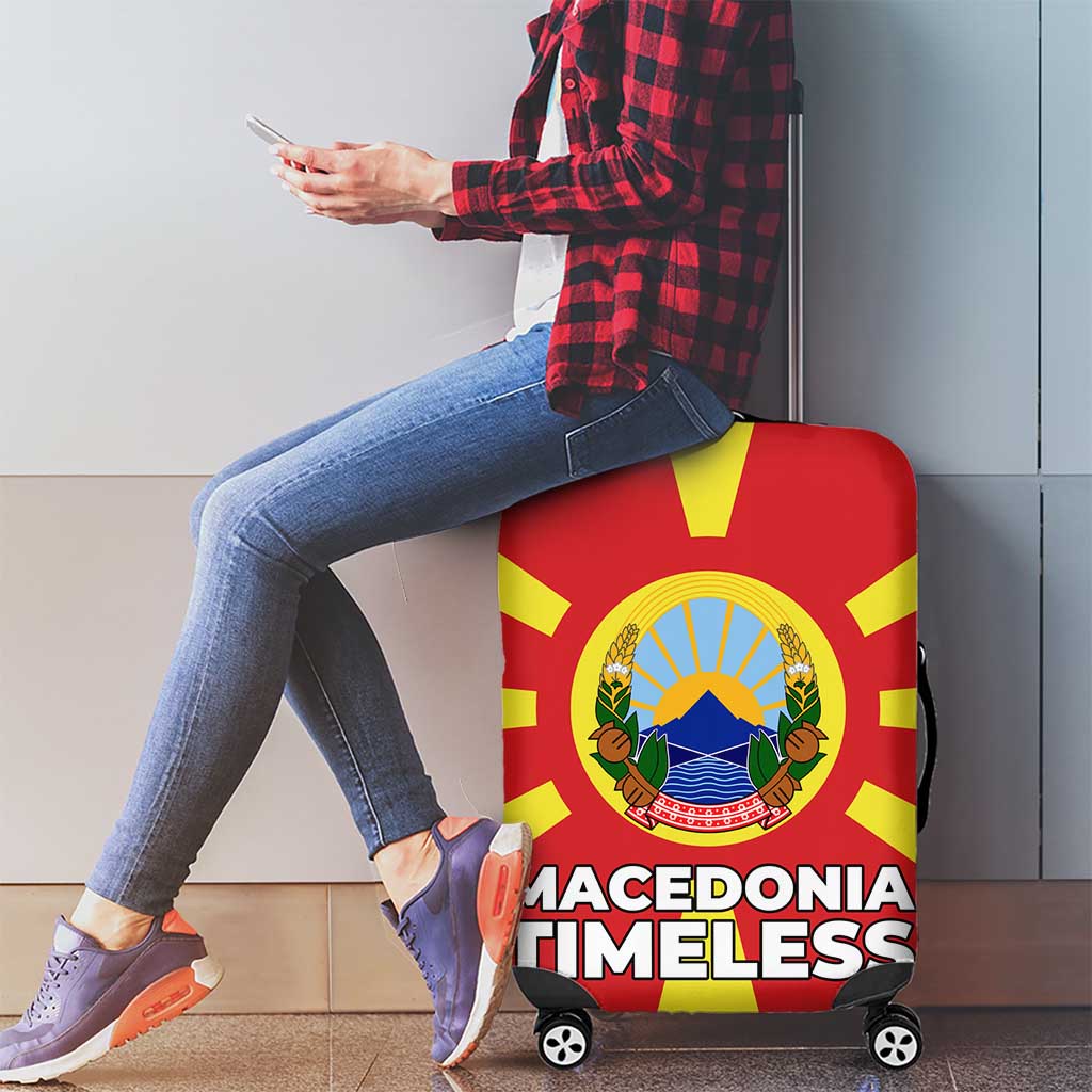 Macedonia Luggage Cover with National Emblem and Sunburst Flag Design TS04