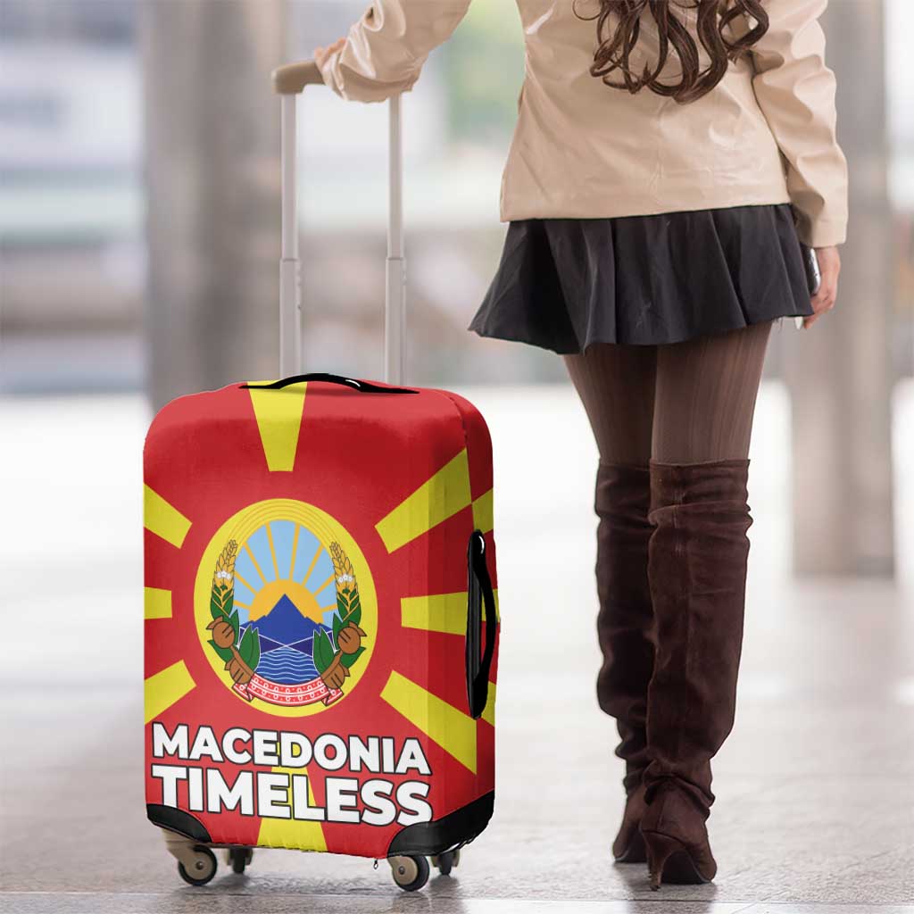 Macedonia Luggage Cover with National Emblem and Sunburst Flag Design TS04