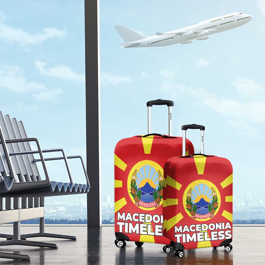 Macedonia Luggage Cover with National Emblem and Sunburst Flag Design TS04