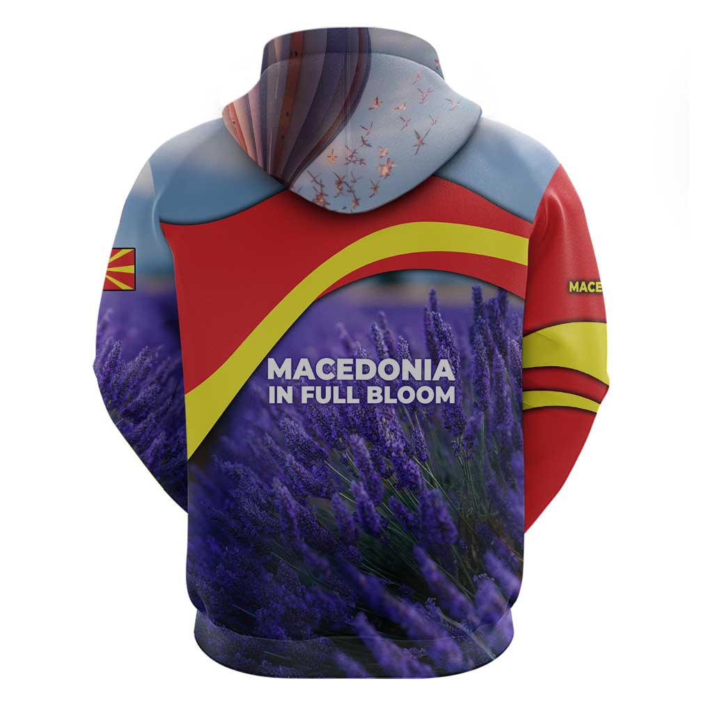 Macedonia Hoodie with Lavender Field and Bloom Curve Design TS04