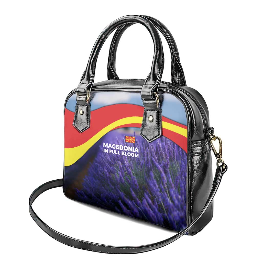 Macedonia Shoulder Handbag with Lavender Field and Bloom Curve Design TS04