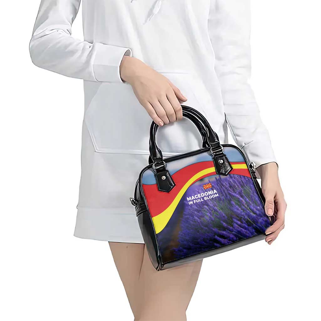 Macedonia Shoulder Handbag with Lavender Field and Bloom Curve Design TS04