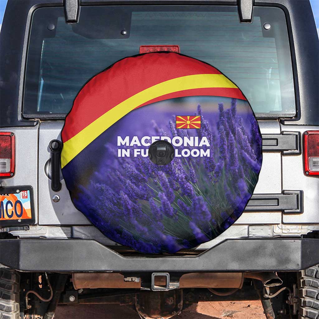 Macedonia Spare Tire Cover with Lavender Field and Bloom Curve Design TS04