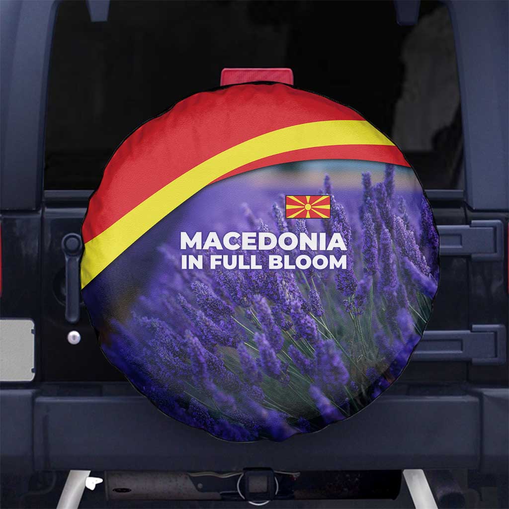 Macedonia Spare Tire Cover with Lavender Field and Bloom Curve Design TS04