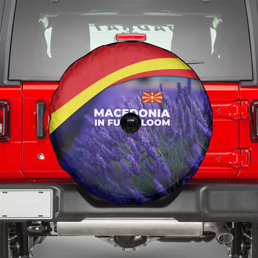 Macedonia Spare Tire Cover with Lavender Field and Bloom Curve Design TS04