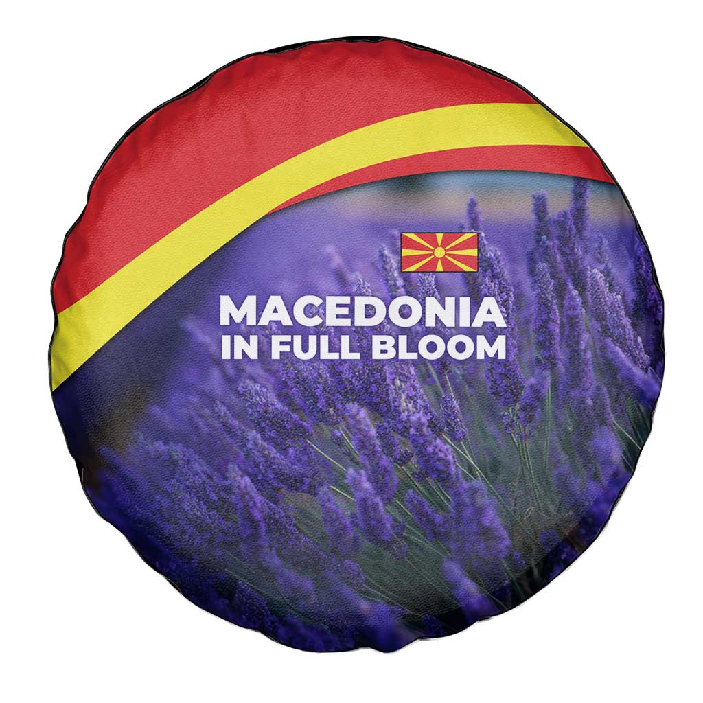 Macedonia Spare Tire Cover with Lavender Field and Bloom Curve Design TS04