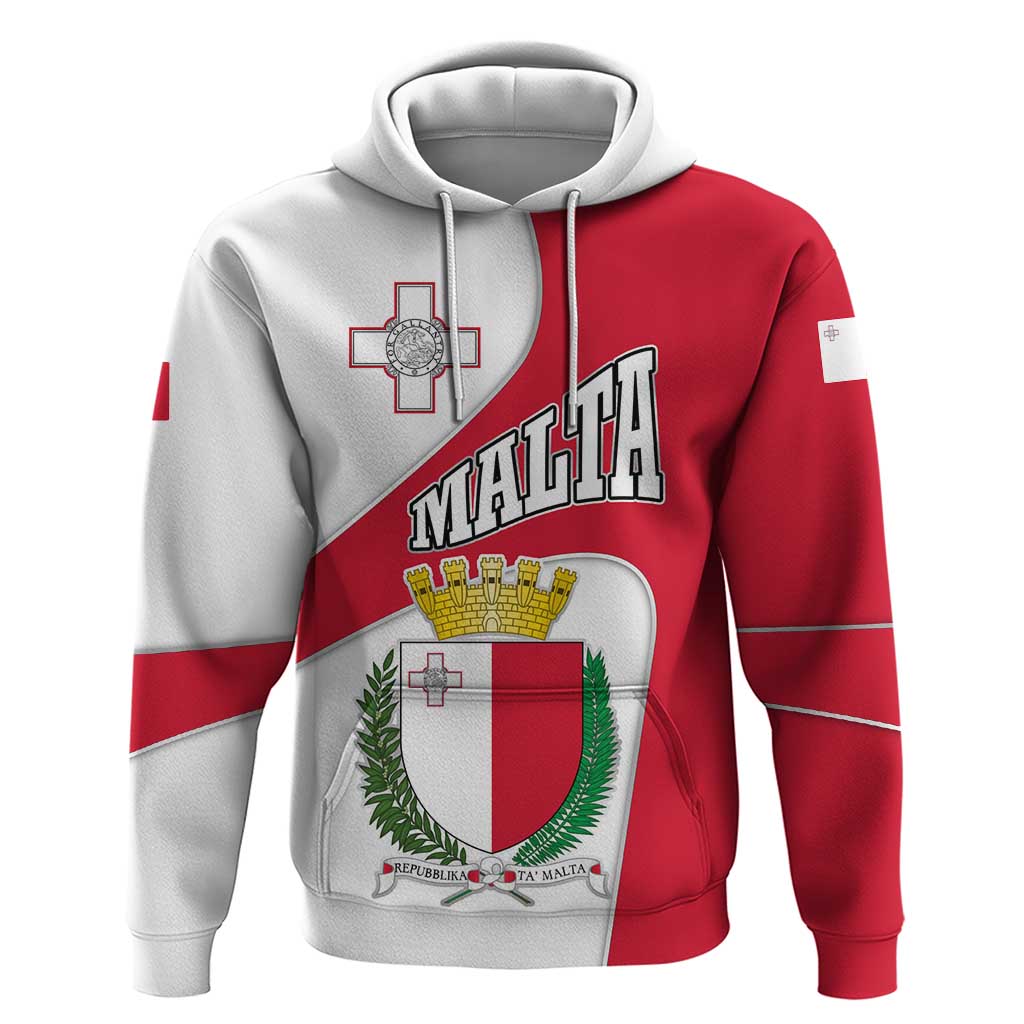 Malta Hoodie with Coat of Arms and Island Map Design TS04