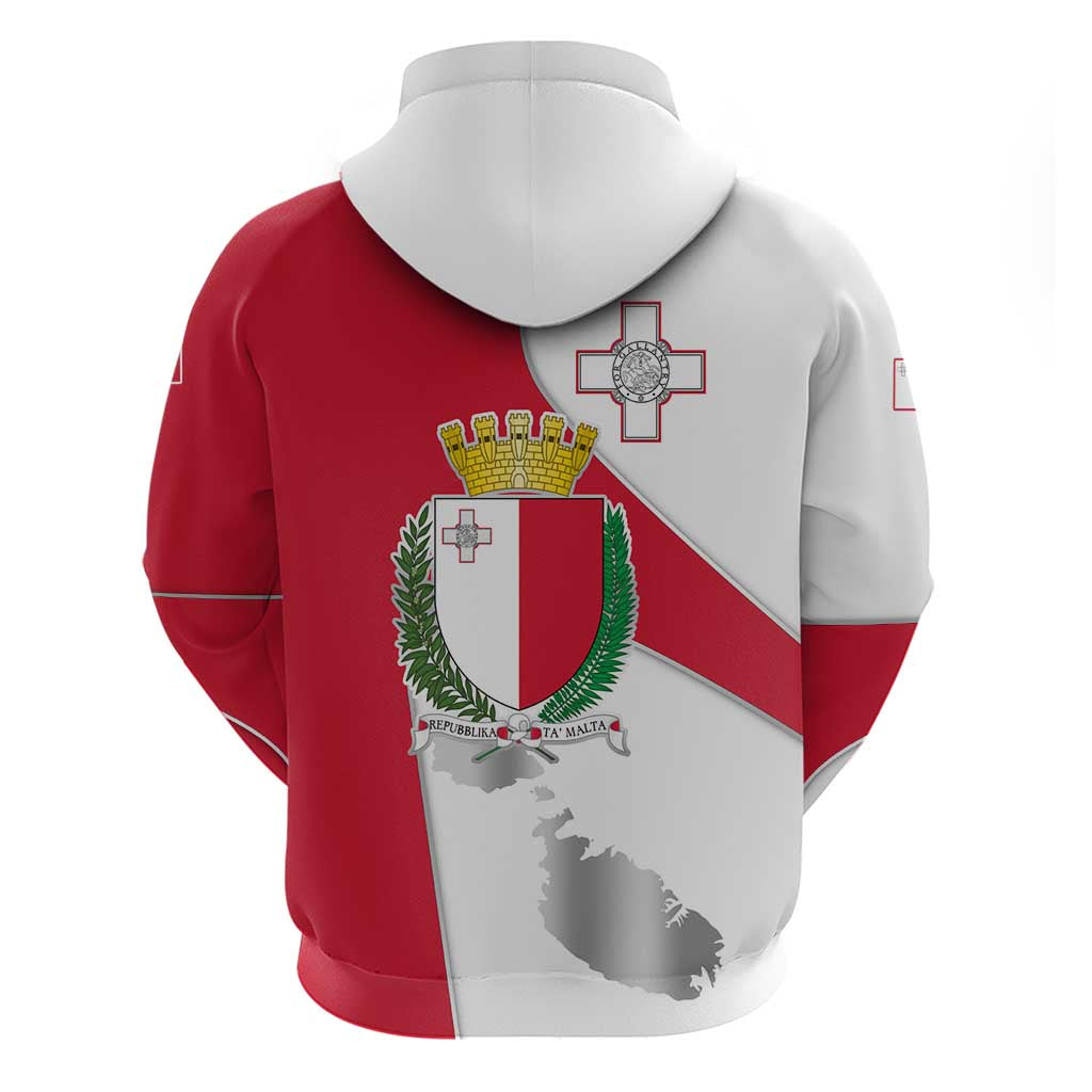 Malta Hoodie with Coat of Arms and Island Map Design TS04