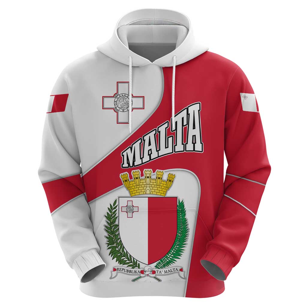 Malta Hoodie with Coat of Arms and Island Map Design TS04