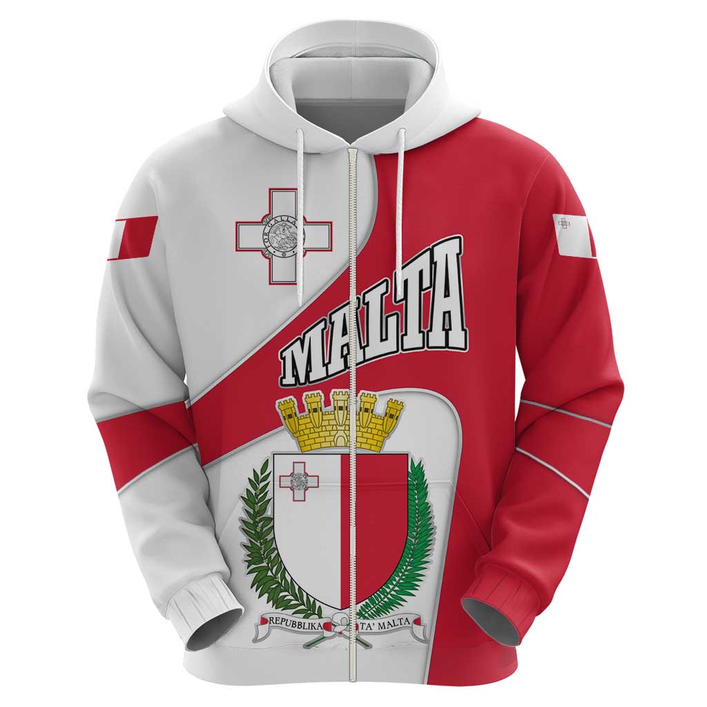 Malta Hoodie with Coat of Arms and Island Map Design TS04