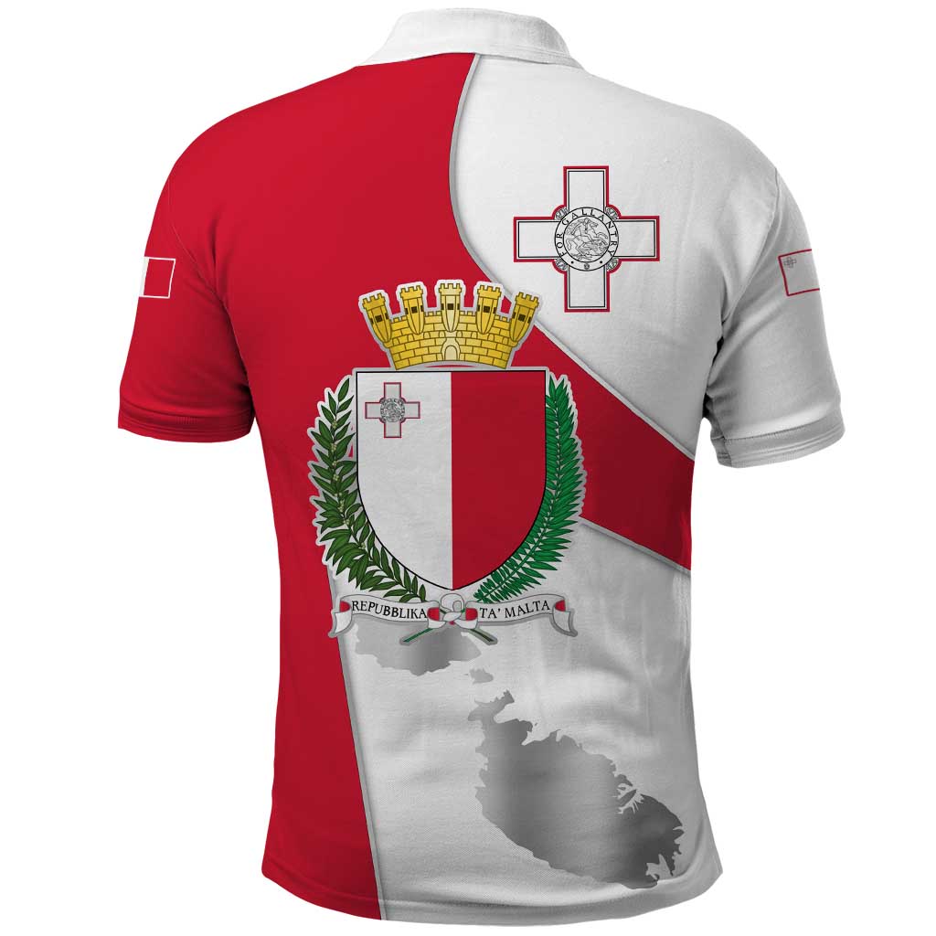 Malta Polo Shirt with Coat of Arms and Island Map Design TS04