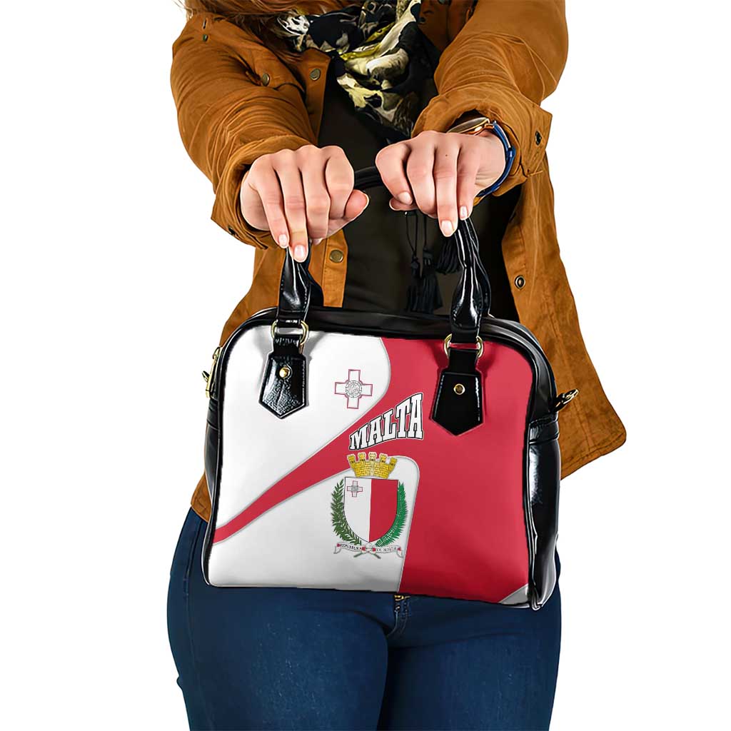 Malta Shoulder Handbag with Coat of Arms and Island Map Design TS04