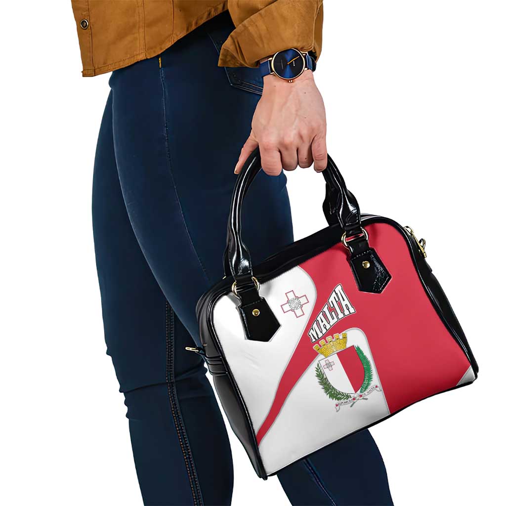 Malta Shoulder Handbag with Coat of Arms and Island Map Design TS04