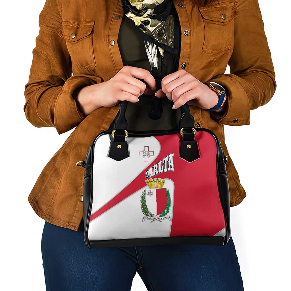 Malta Shoulder Handbag with Coat of Arms and Island Map Design TS04