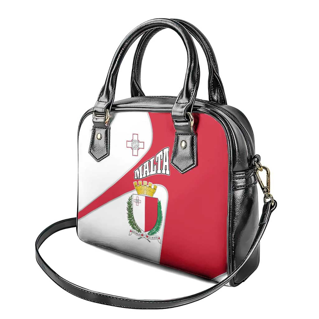 Malta Shoulder Handbag with Coat of Arms and Island Map Design TS04