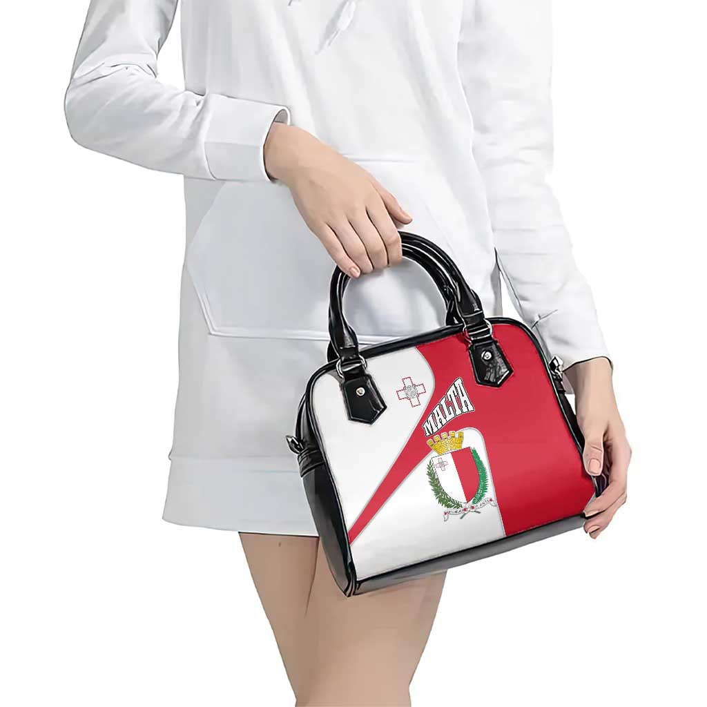 Malta Shoulder Handbag with Coat of Arms and Island Map Design TS04