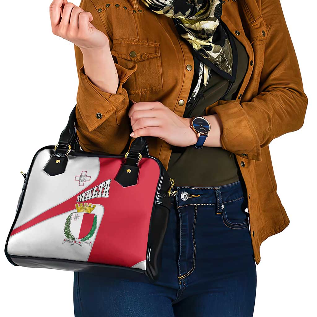 Malta Shoulder Handbag with Coat of Arms and Island Map Design TS04