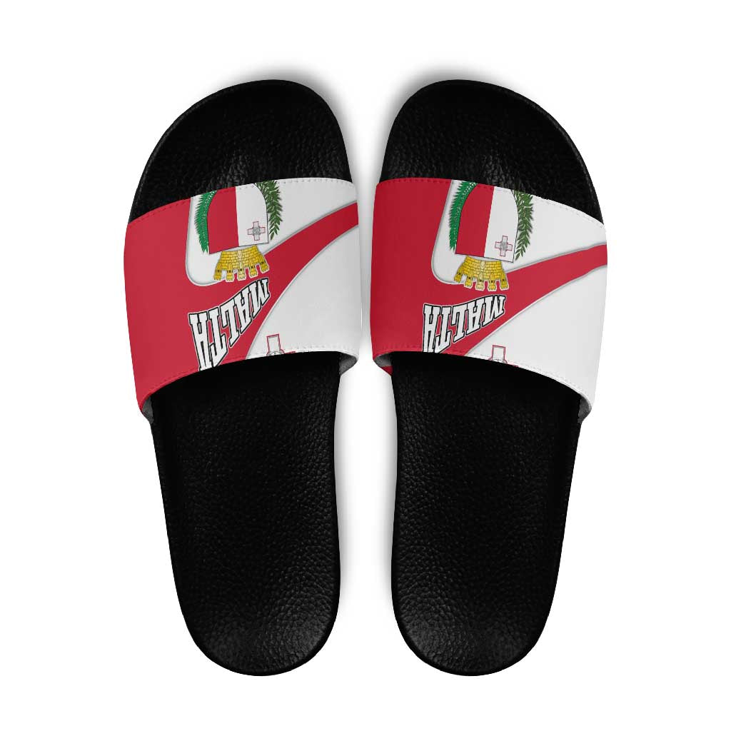 Malta Slide Sandals with Coat of Arms and Island Map Design TS04