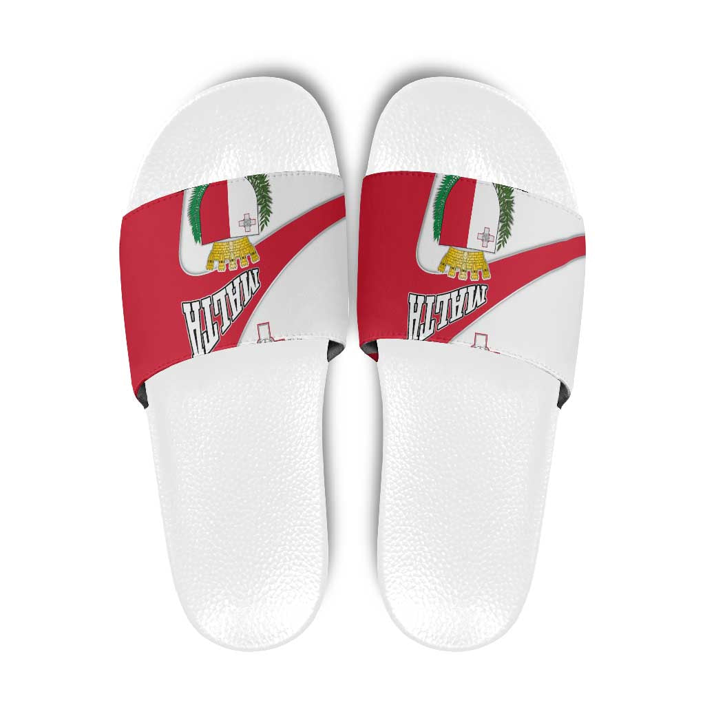 Malta Slide Sandals with Coat of Arms and Island Map Design TS04