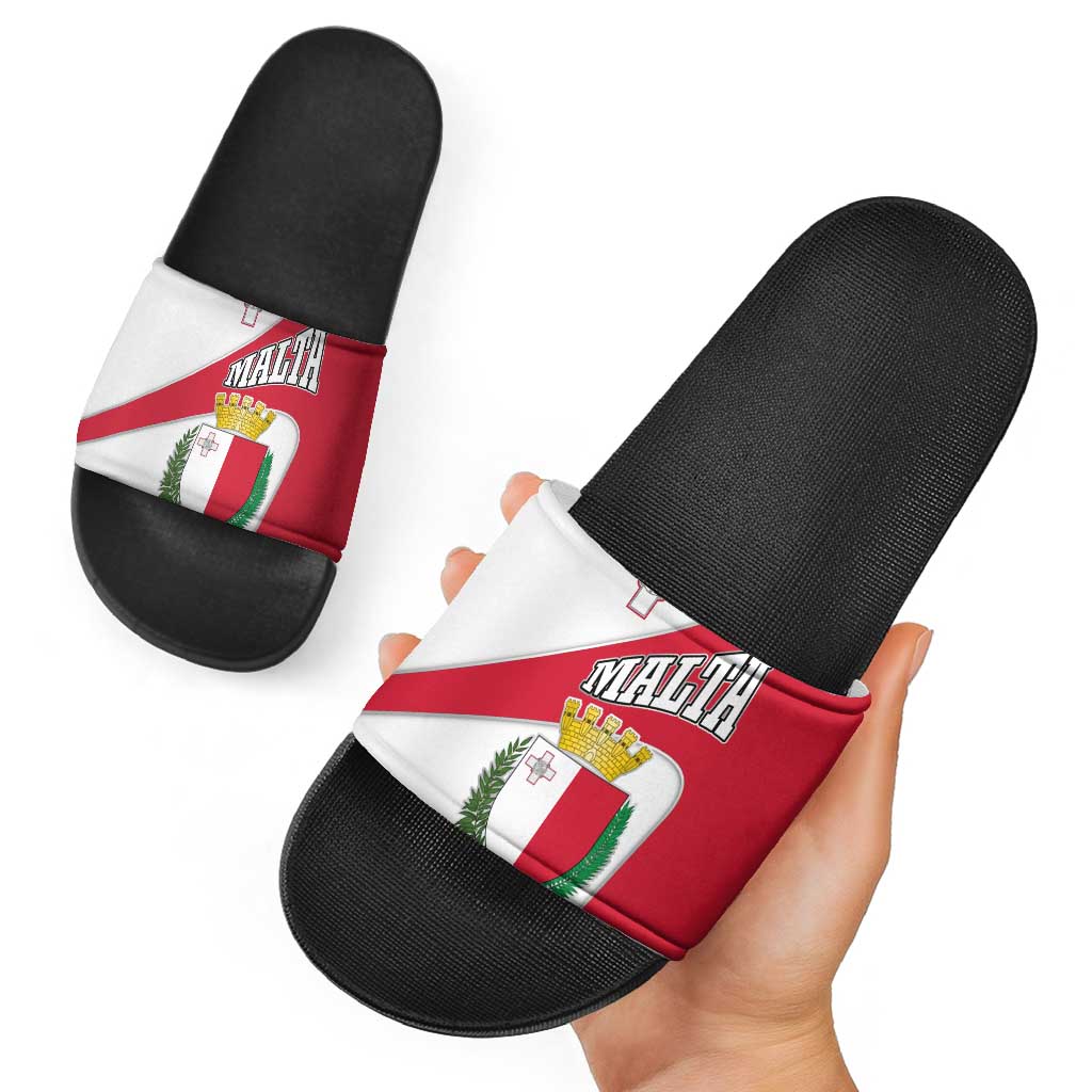Malta Slide Sandals with Coat of Arms and Island Map Design TS04