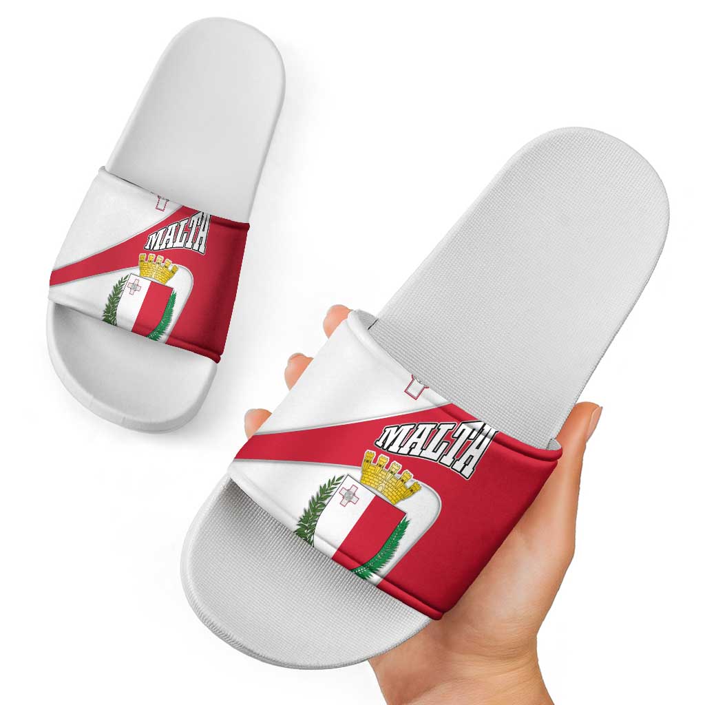 Malta Slide Sandals with Coat of Arms and Island Map Design TS04