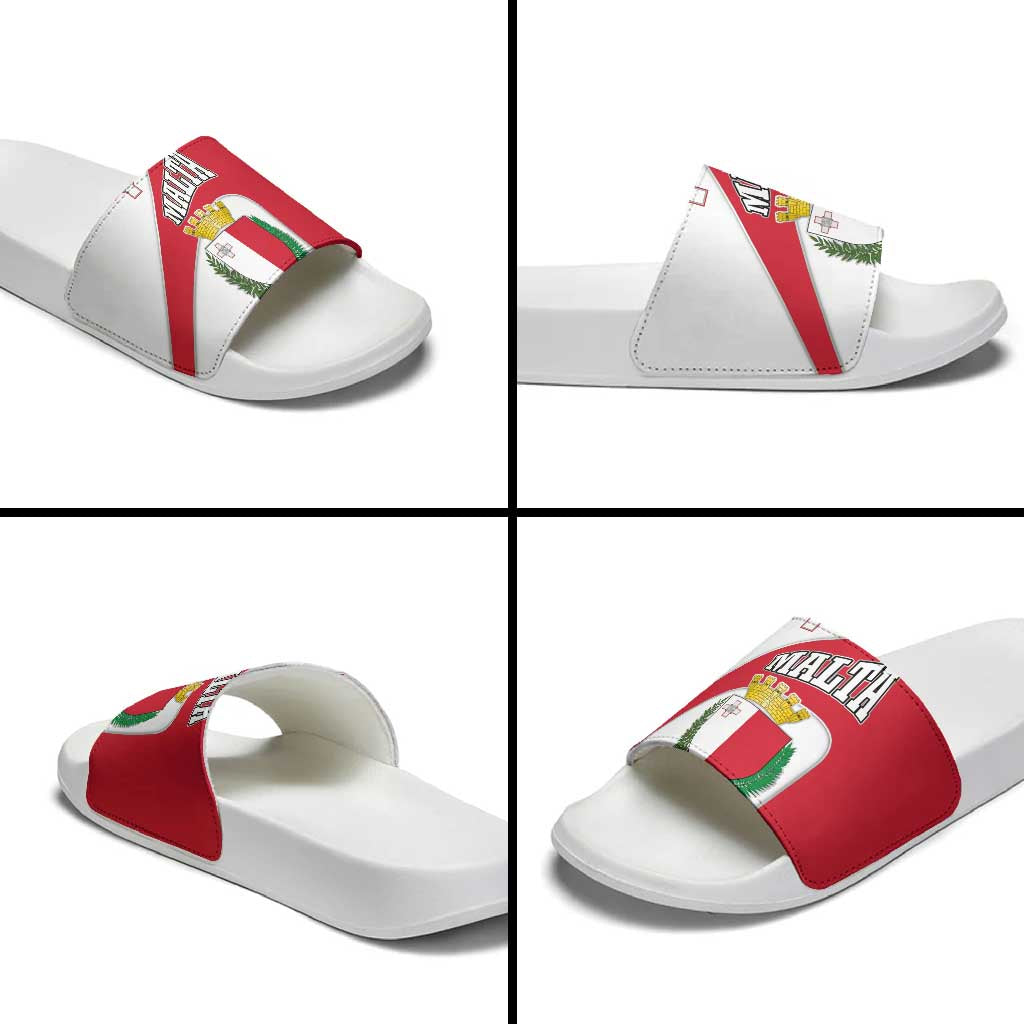 Malta Slide Sandals with Coat of Arms and Island Map Design TS04