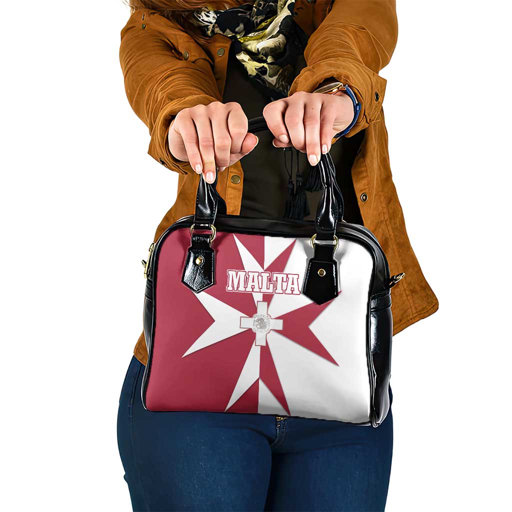 Malta Shoulder Handbag with Red White Crossburst Design TS04