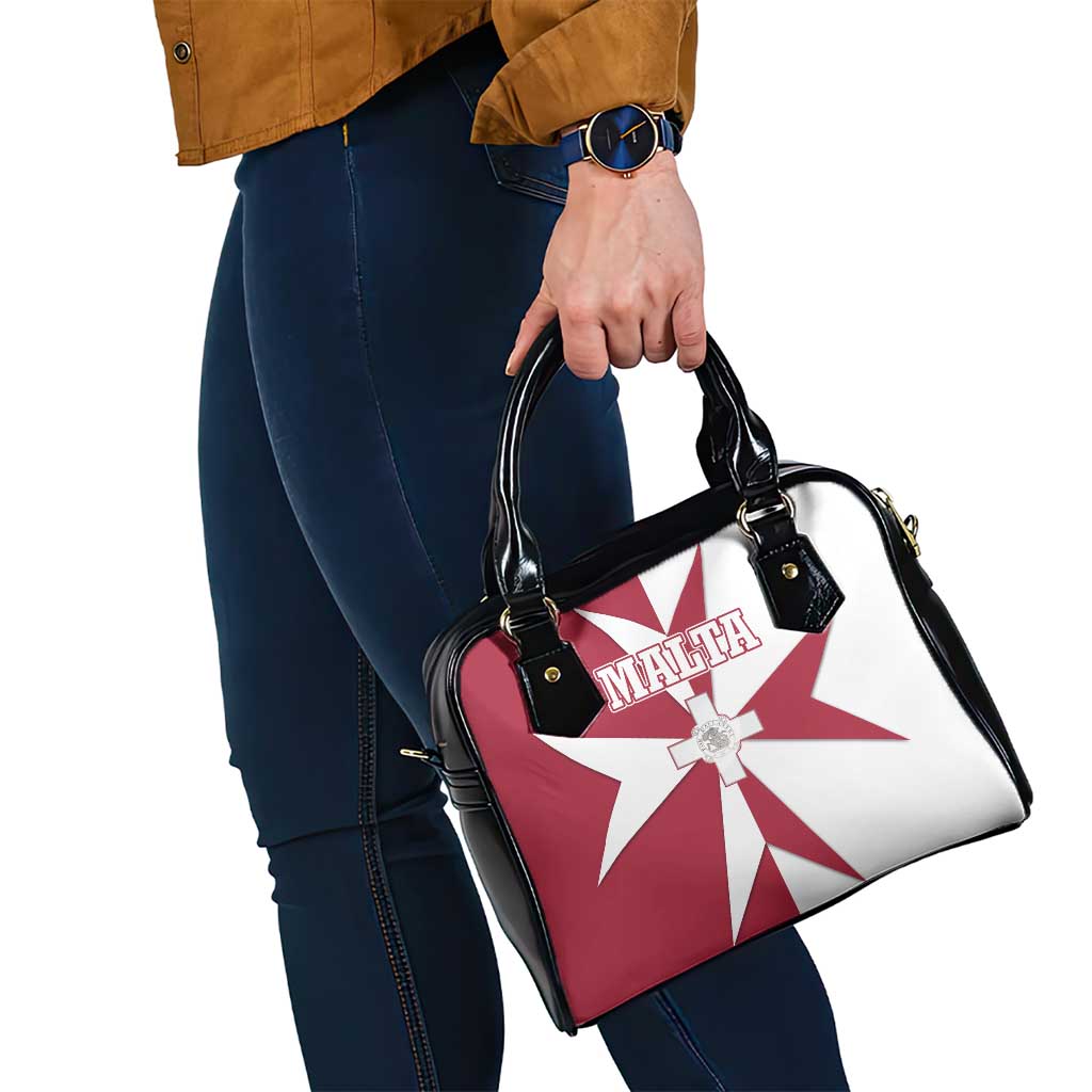 Malta Shoulder Handbag with Red White Crossburst Design TS04