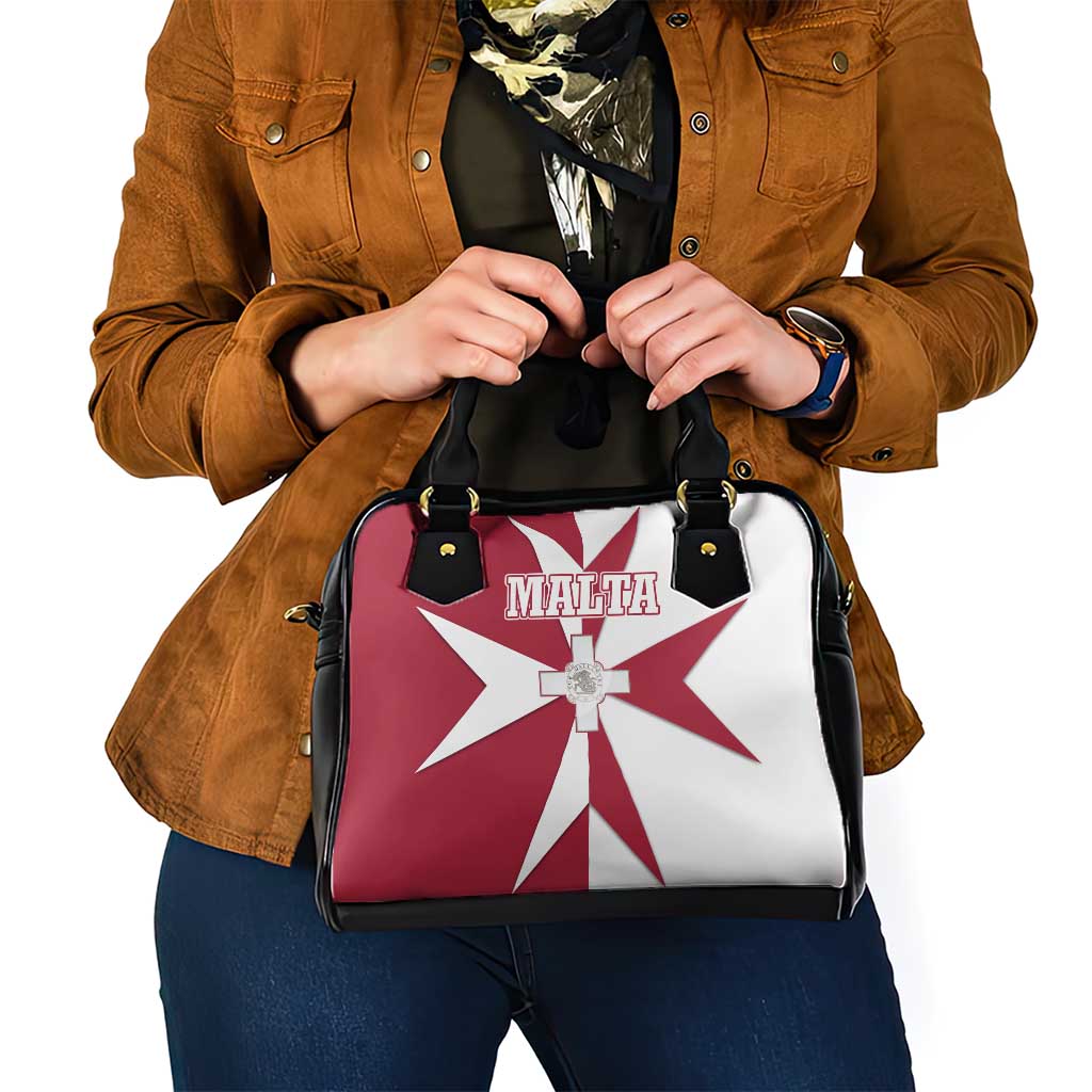 Malta Shoulder Handbag with Red White Crossburst Design TS04